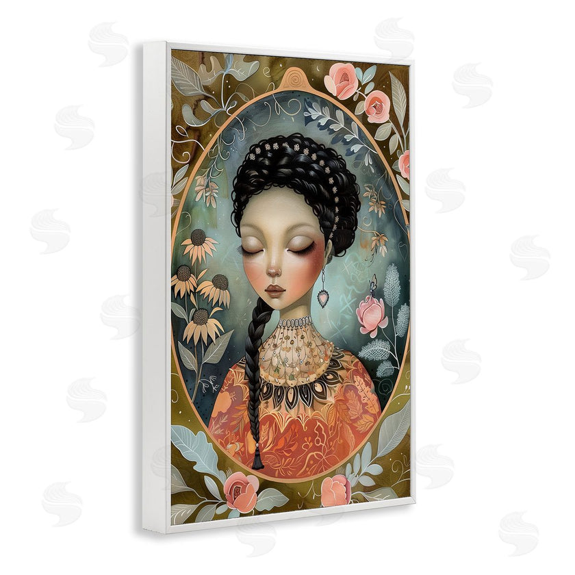 The Dutch Lady | Floral Edged Portrait of Woman
