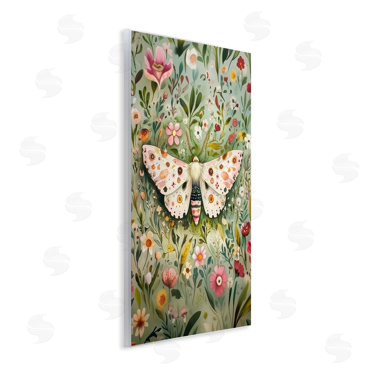 Floral Moth & Botanicals Wood Plaque Wall Art, Home Decor by The Dutch Lady
