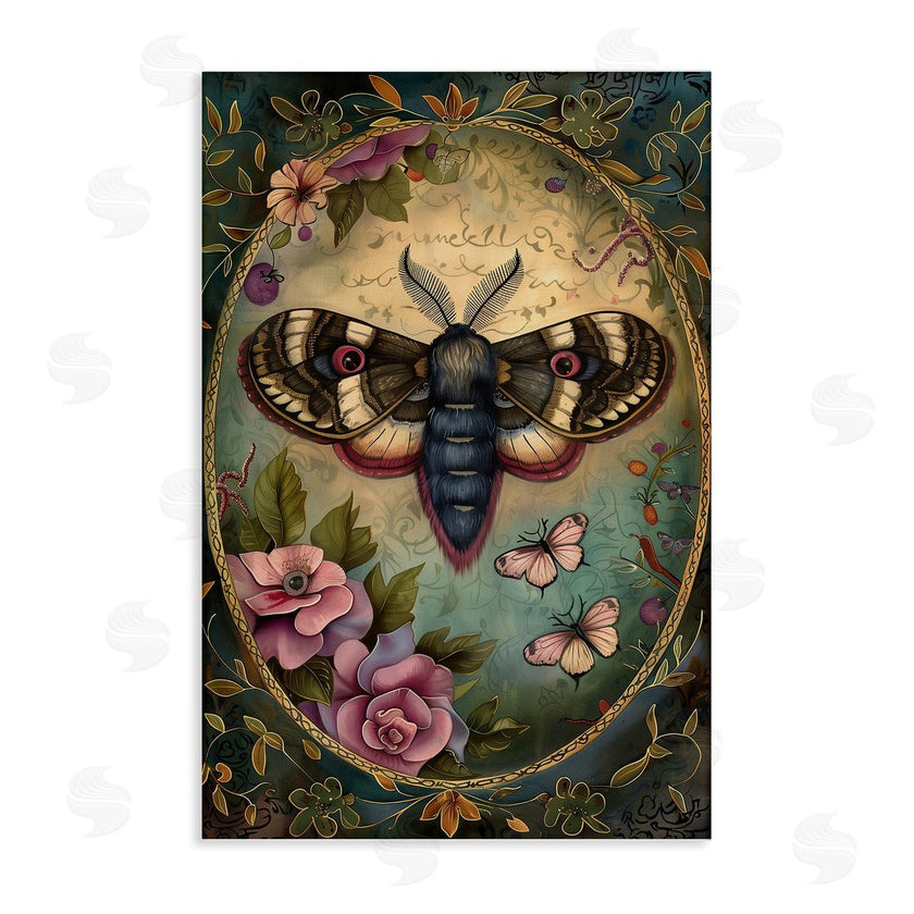 The Dutch Lady | Vintage Moth & Floral Border