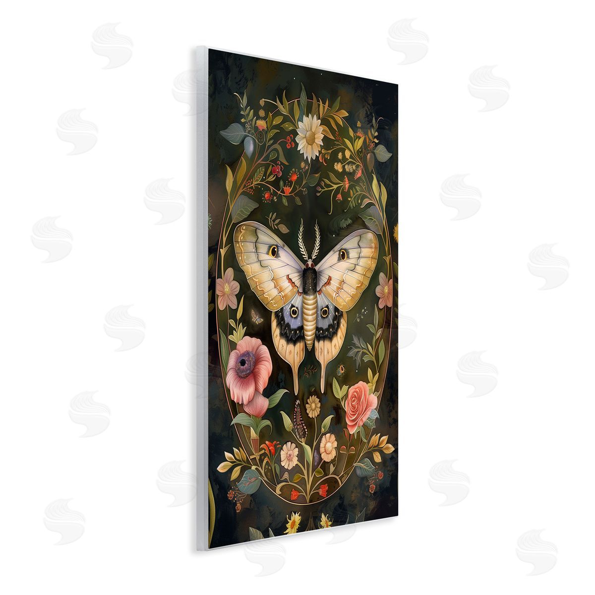 Victorian Botanicals & Moth Wood Plaque Wall Art, Home Decor by The Dutch Lady