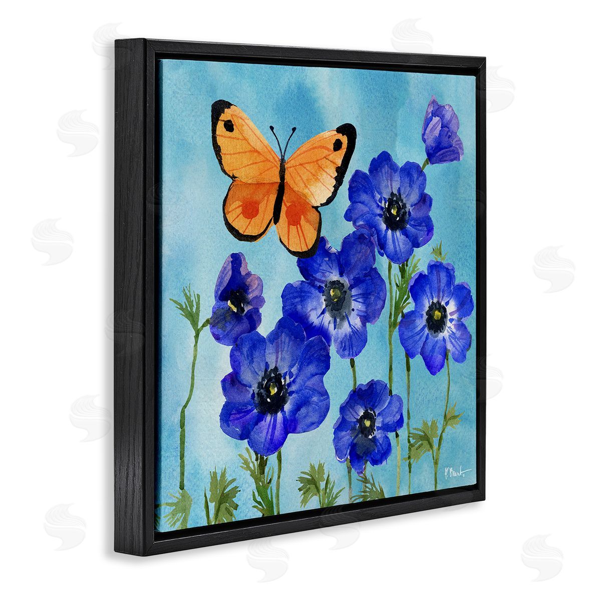 Poetic Monarch Butterfly Black Floating Frame Canvas Wall Art, Home Decor by Paul Brent