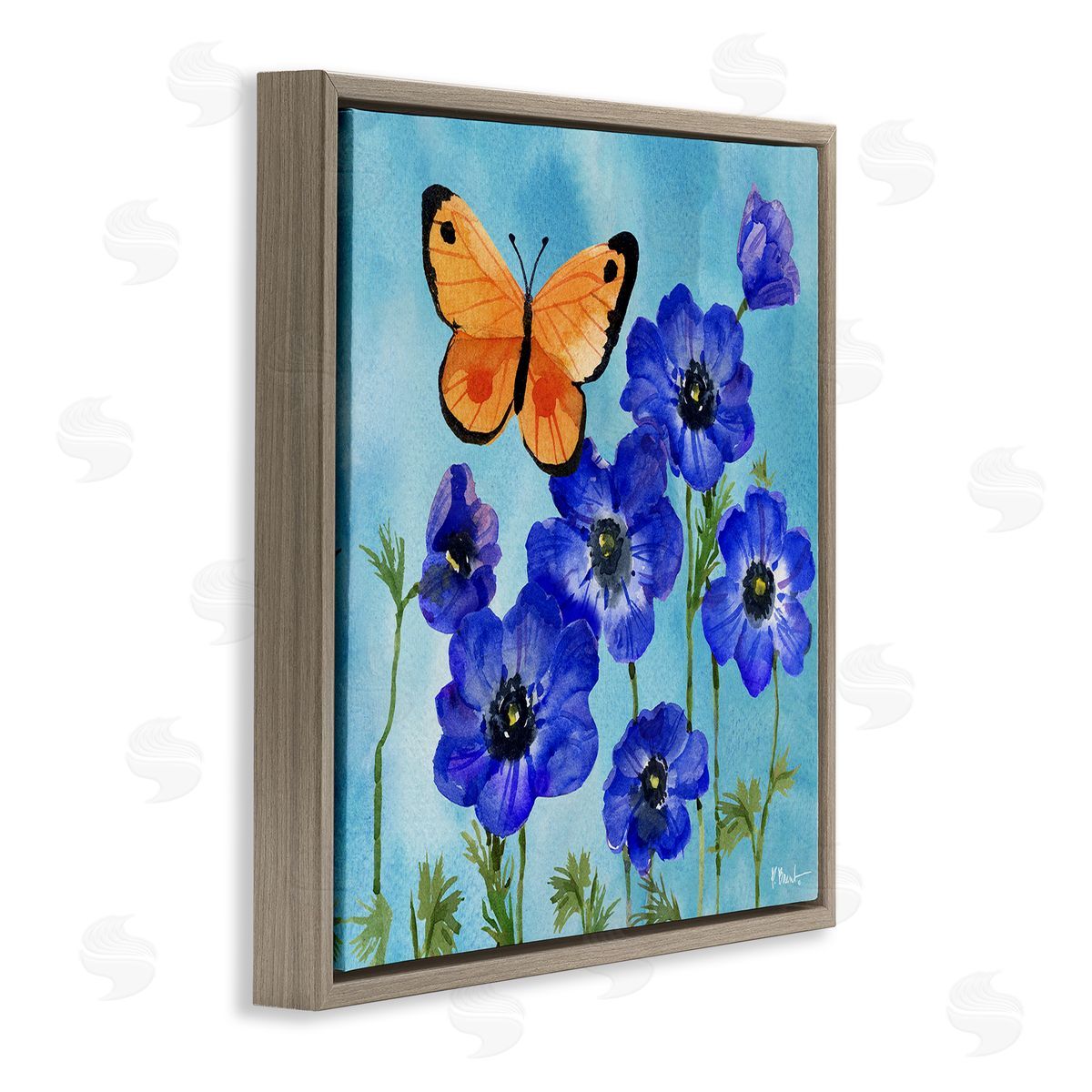 Poetic Monarch Butterfly Brown Floating Frame Canvas Wall Art, Home Decor by Paul Brent