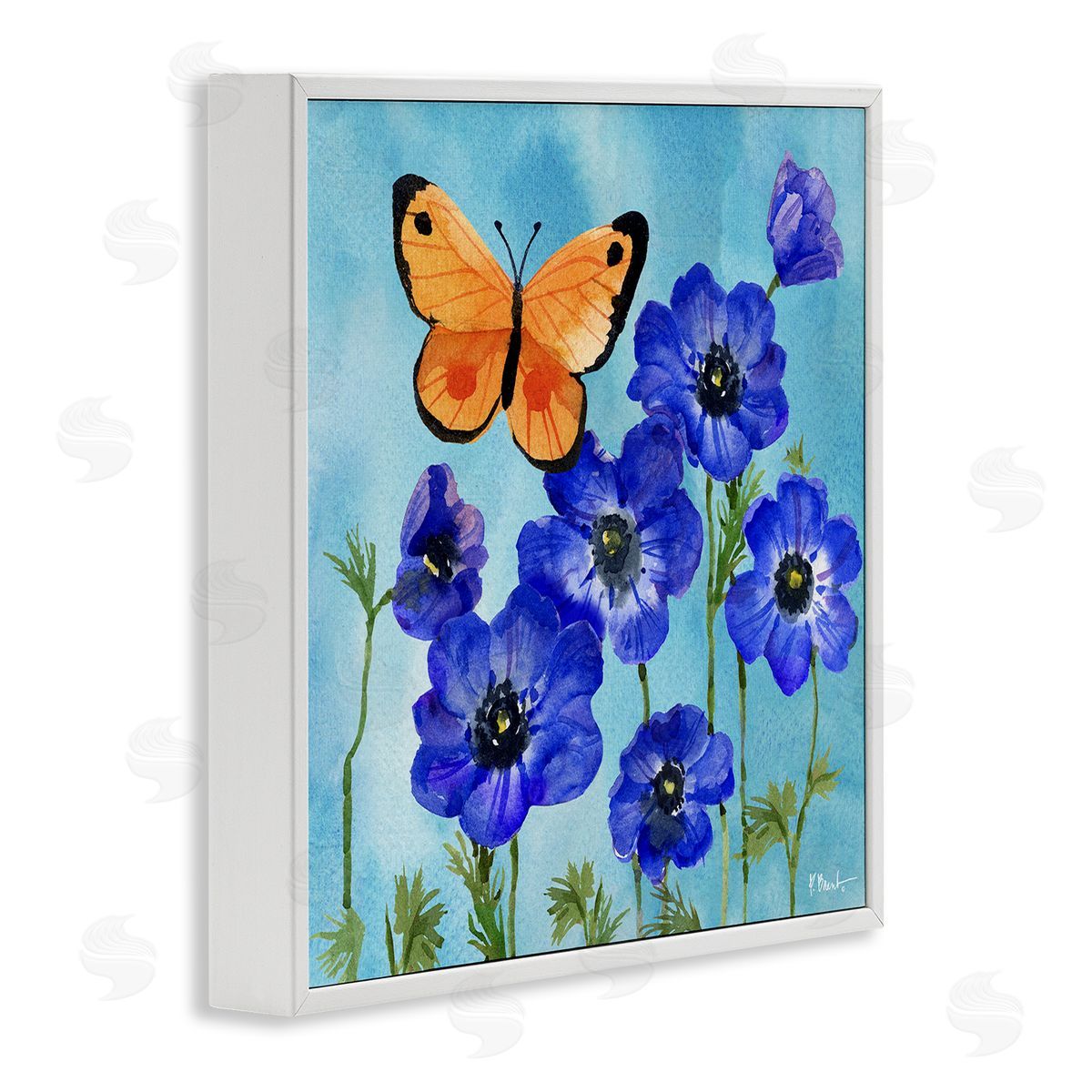 Poetic Monarch Butterfly White Frame Print Wall Art, Home Decor by Paul Brent