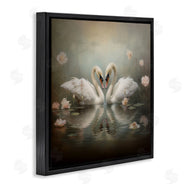 Arlington Prints | Romantic Swans in Floral Pond