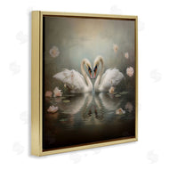 Arlington Prints | Romantic Swans in Floral Pond