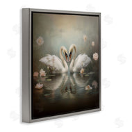 Arlington Prints | Romantic Swans in Floral Pond