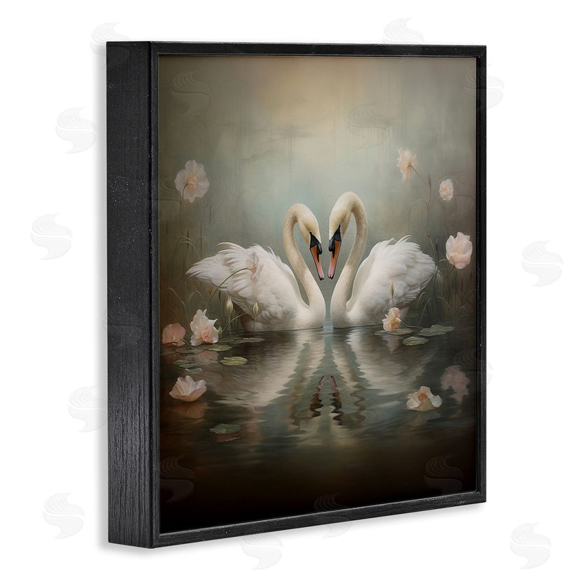 Arlington Prints | Romantic Swans in Floral Pond