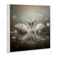Arlington Prints | Romantic Swans in Floral Pond