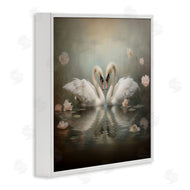 Arlington Prints | Romantic Swans in Floral Pond