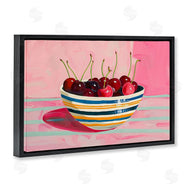 Arlington Prints | Bowl of Cherries on Pink