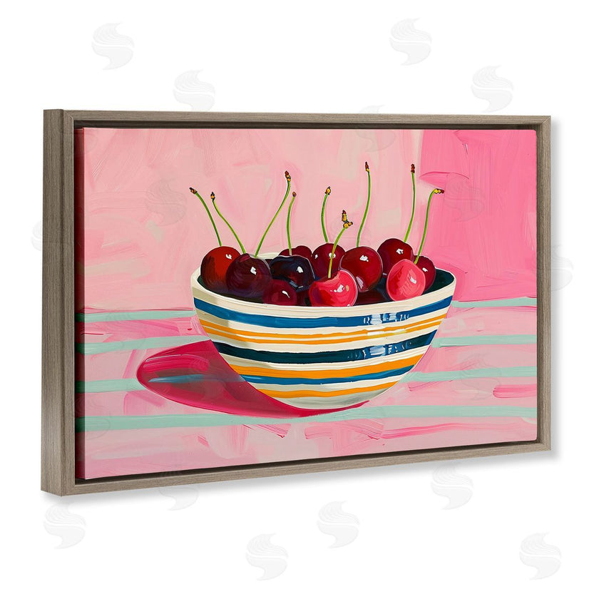 Arlington Prints | Bowl of Cherries on Pink