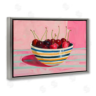 Arlington Prints | Bowl of Cherries on Pink