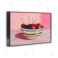 Arlington Prints | Bowl of Cherries on Pink