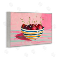 Arlington Prints | Bowl of Cherries on Pink