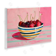 Arlington Prints | Bowl of Cherries on Pink
