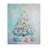 Arlington Prints | Pastel Christmas Tree on Blue