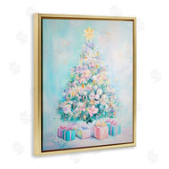 Arlington Prints | Pastel Christmas Tree on Blue
