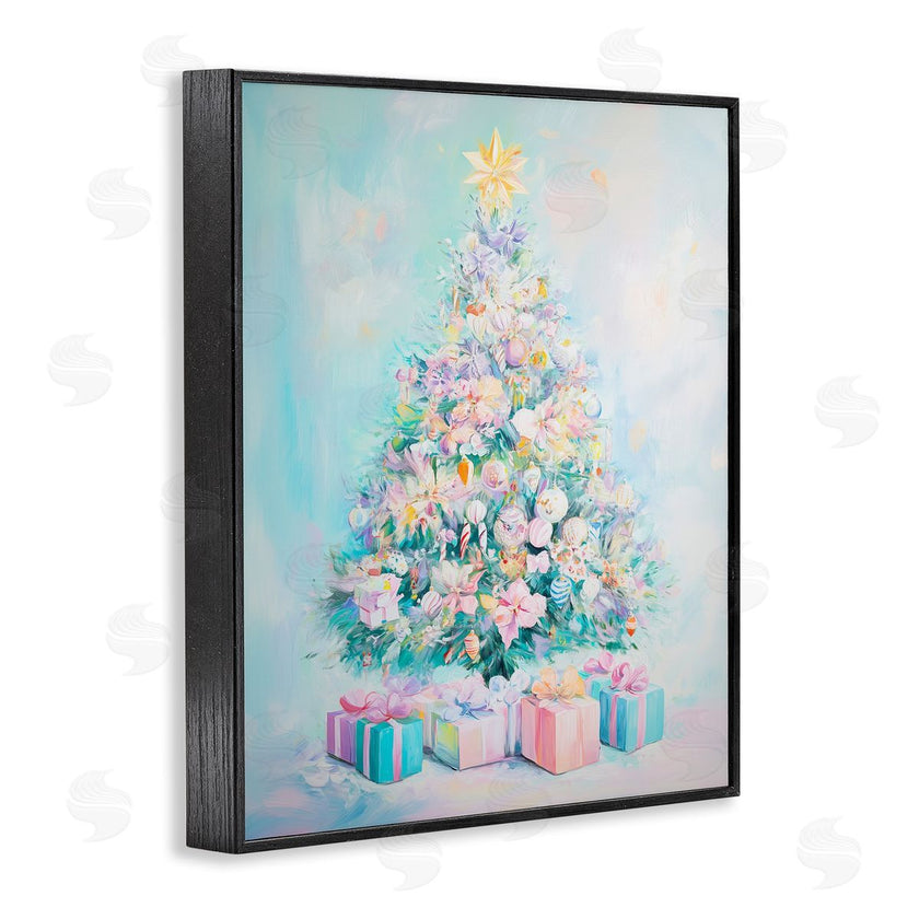 Arlington Prints | Pastel Christmas Tree on Blue