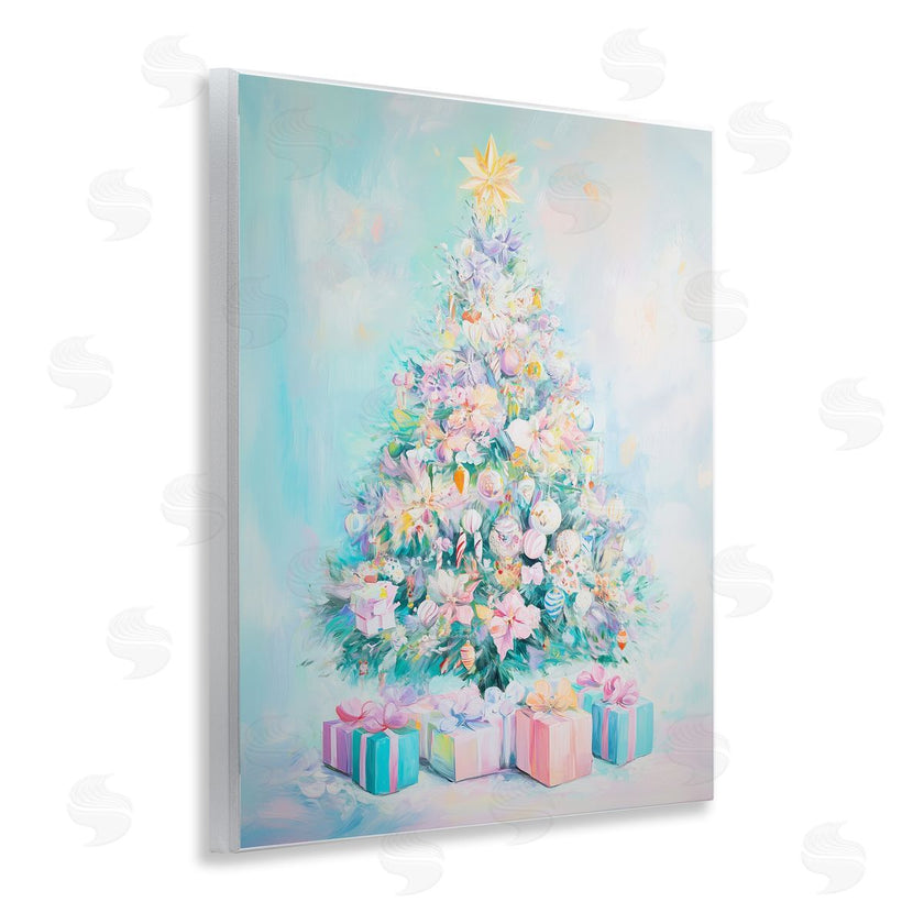 Arlington Prints | Pastel Christmas Tree on Blue