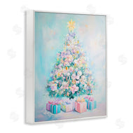 Arlington Prints | Pastel Christmas Tree on Blue