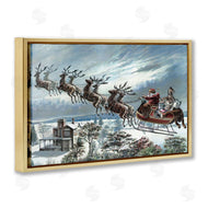 Arlington Prints | Santa's Sleigh over Town