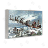 Arlington Prints | Santa's Sleigh over Town