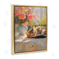 Nini Art | Sleeping Kitten & Flower Vase