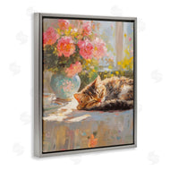 Nini Art | Sleeping Kitten & Flower Vase