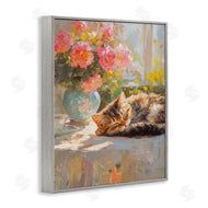 Nini Art | Sleeping Kitten & Flower Vase