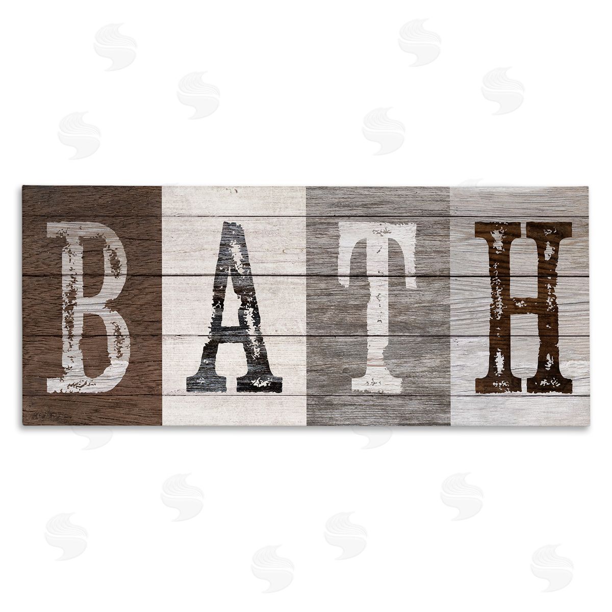 Rustic Bath Letters Canvas Wall Art, Home Decor by Susan Arnot