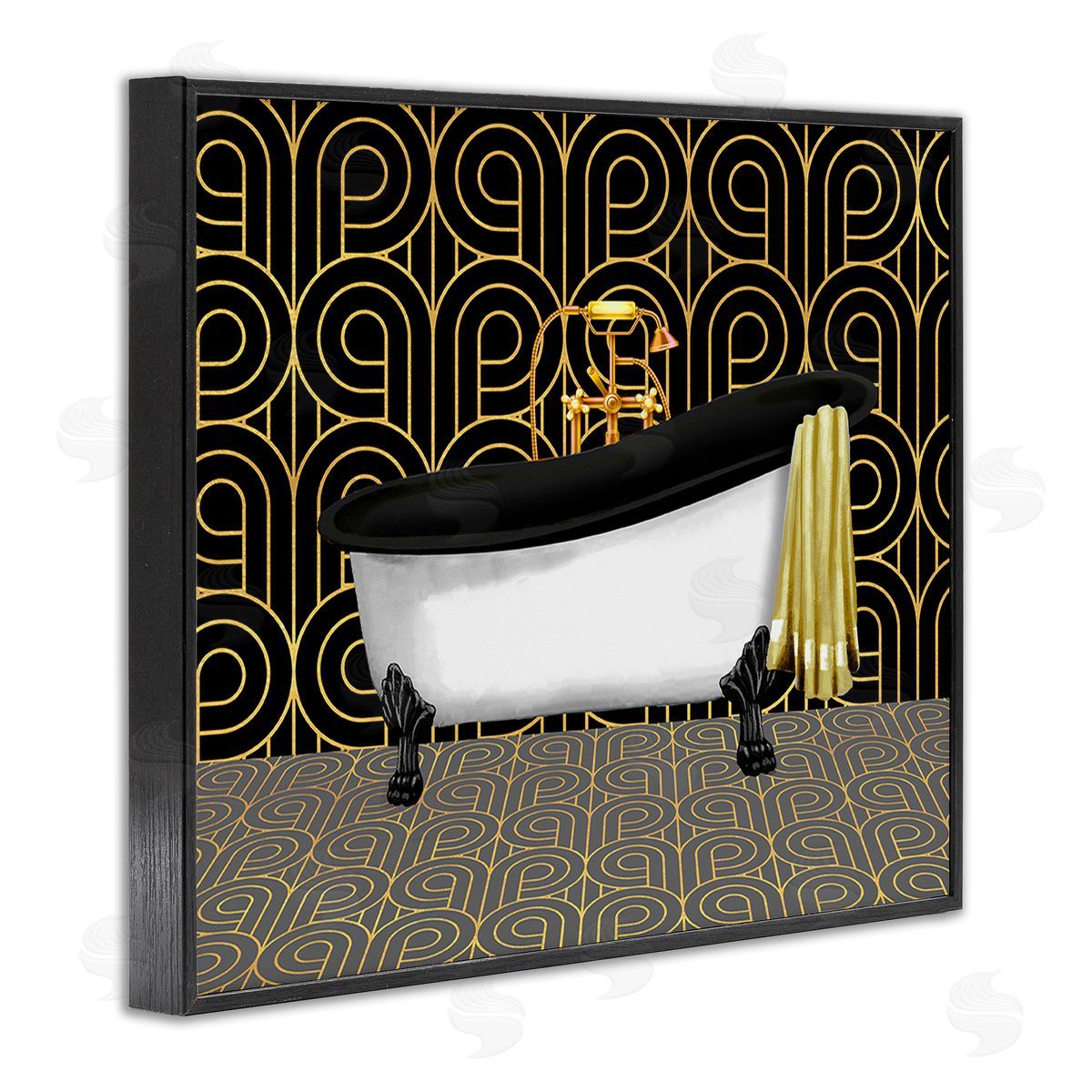Bathroom in Deco Style Black Frame Print Wall Art, Home Decor by Conrad Knutsen