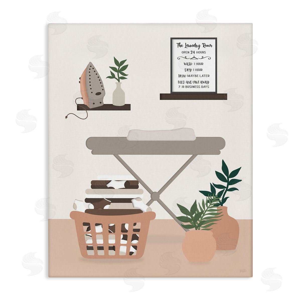 Laundry Rules Modern View Canvas Wall Art, Home Decor by Natalie Carpentieri