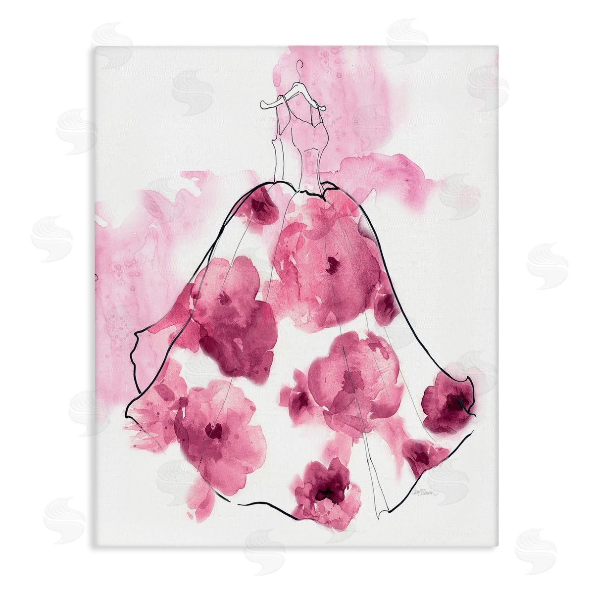 Alluring Flower Dress Abstraction Canvas Wall Art, Home Decor by Carol Robinson