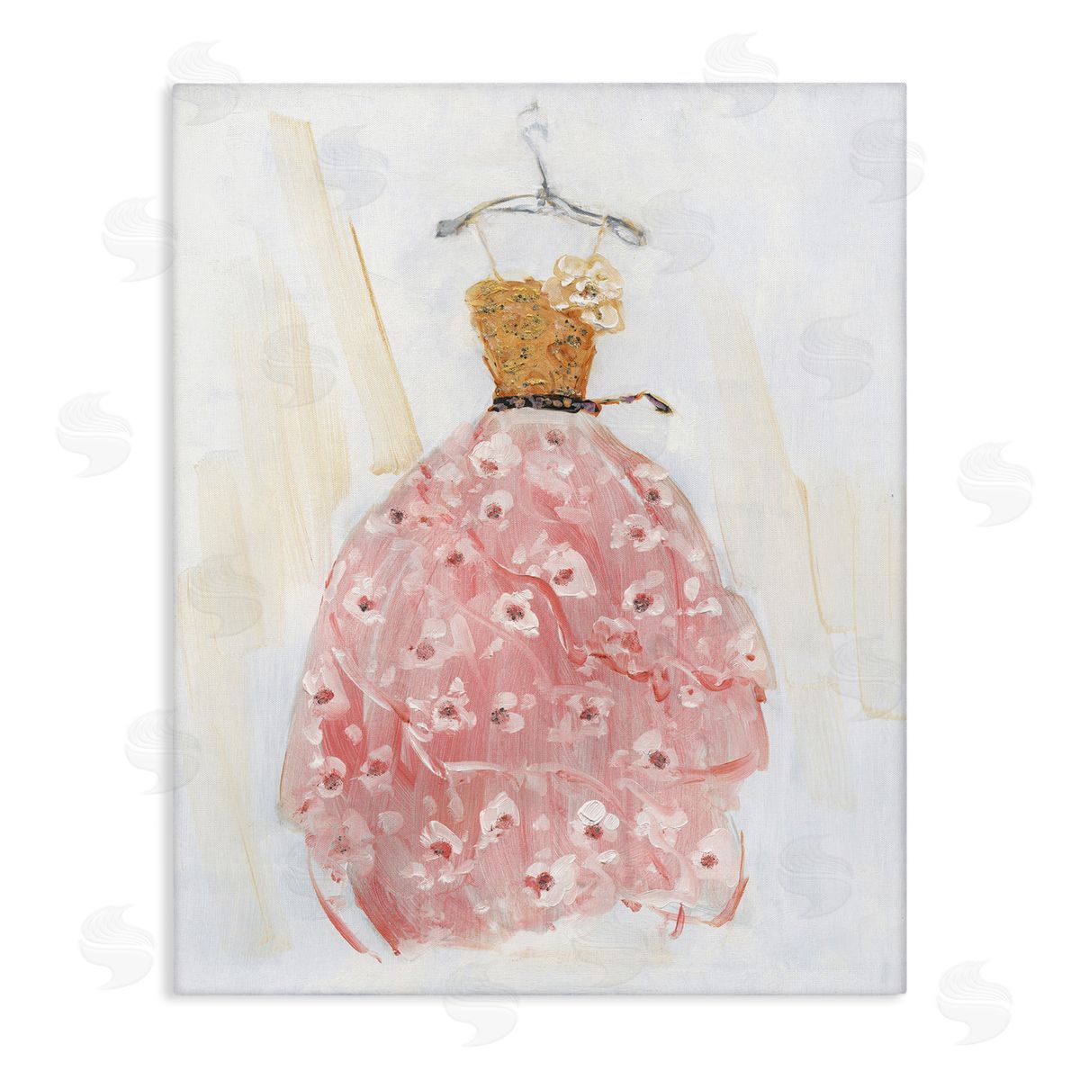 Elegant & Sophisticated Pink Gown Canvas Wall Art, Home Decor by Sally Swatland