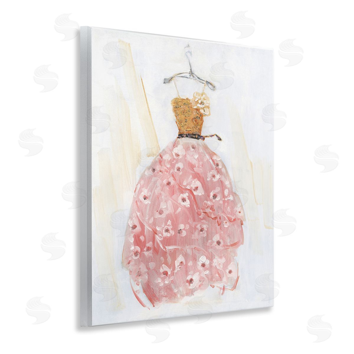 Elegant & Sophisticated Pink Gown Wood Plaque Wall Art, Home Decor by Sally Swatland