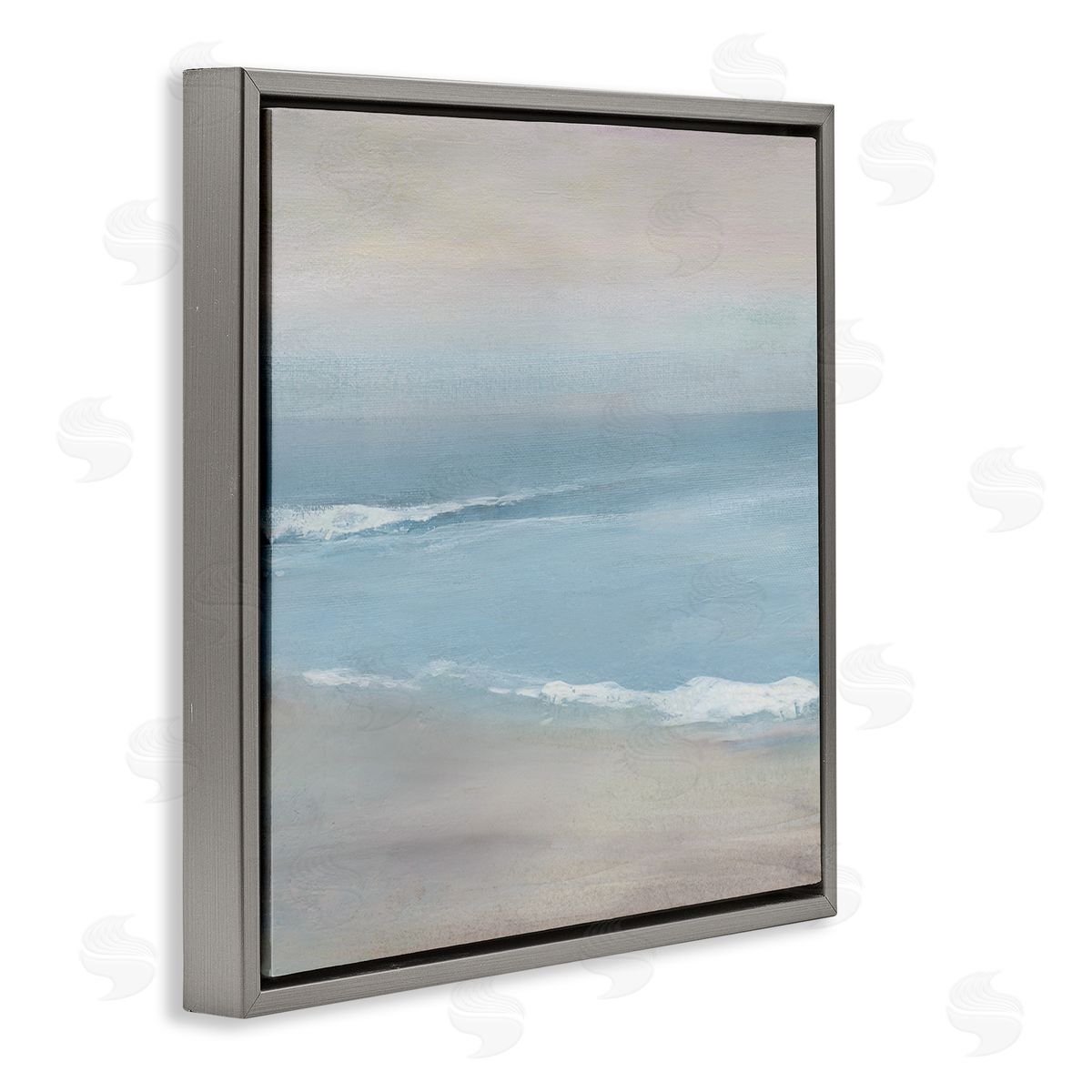 Coalescing Ocean & Shore Grey Floating Frame Canvas Wall Art, Home Decor by Carol Robinson