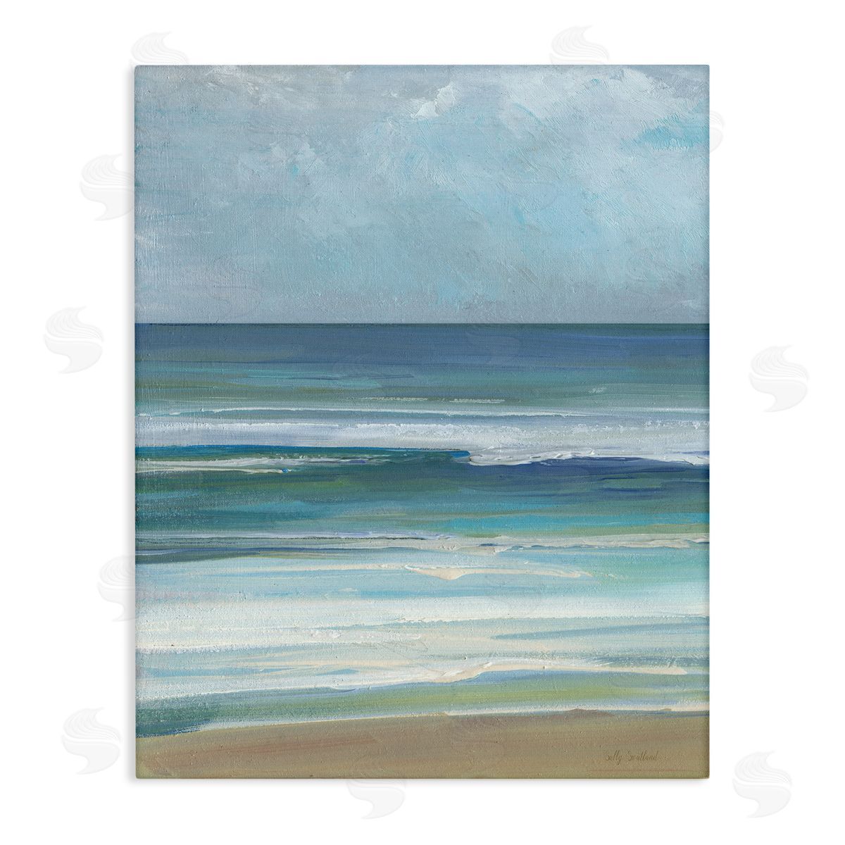 Calming Beach Wave Visage Canvas Wall Art, Home Decor by Sally Swatland