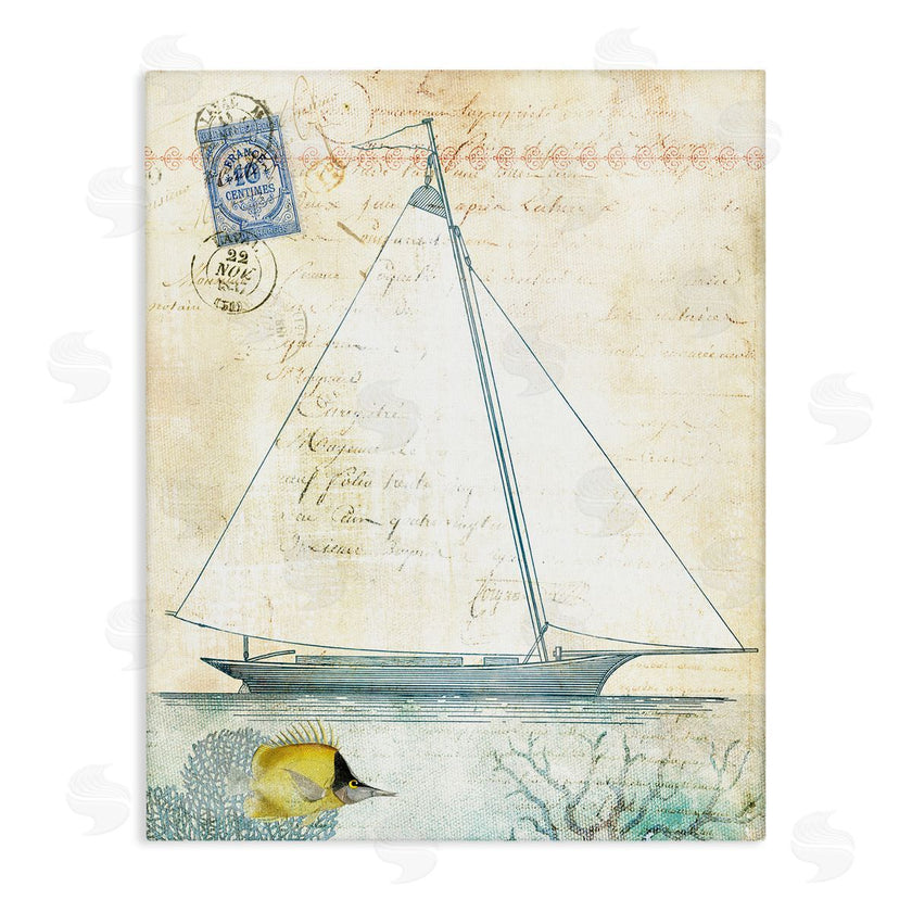 Susan Arnot | Vintage Sailboat & Postal Stamp