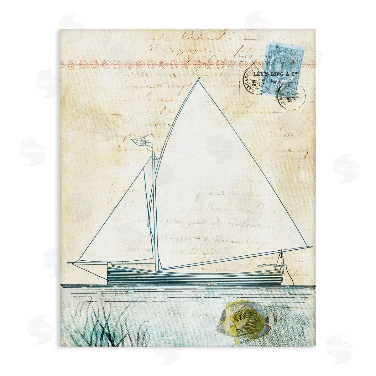 Susan Arnot | Antique Sailboat & Postal Stamp