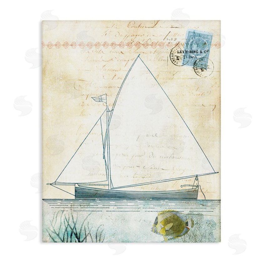 Susan Arnot | Antique Sailboat & Postal Stamp