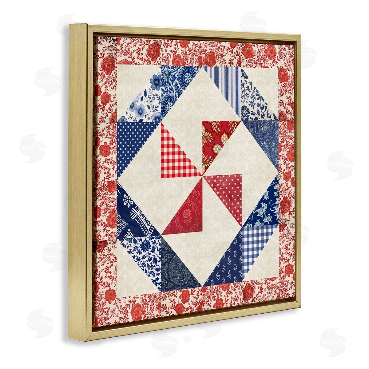 Susan Arnot | Collaged Quilt Patterns Red & Blue