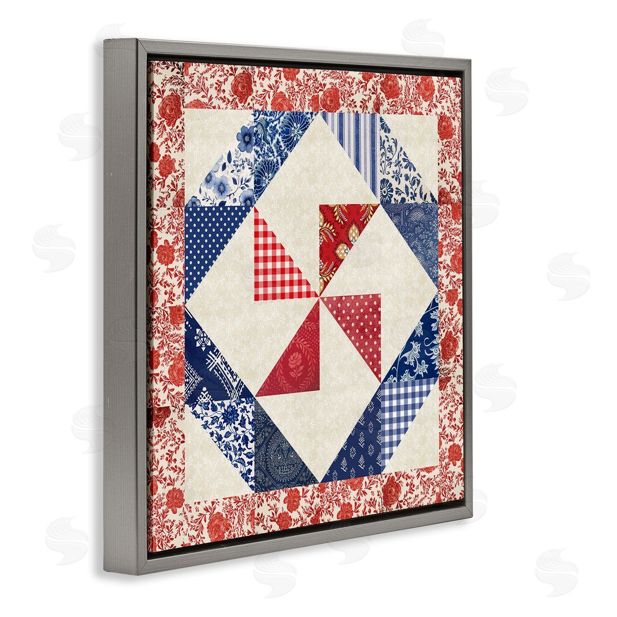 Susan Arnot | Collaged Quilt Patterns Red & Blue