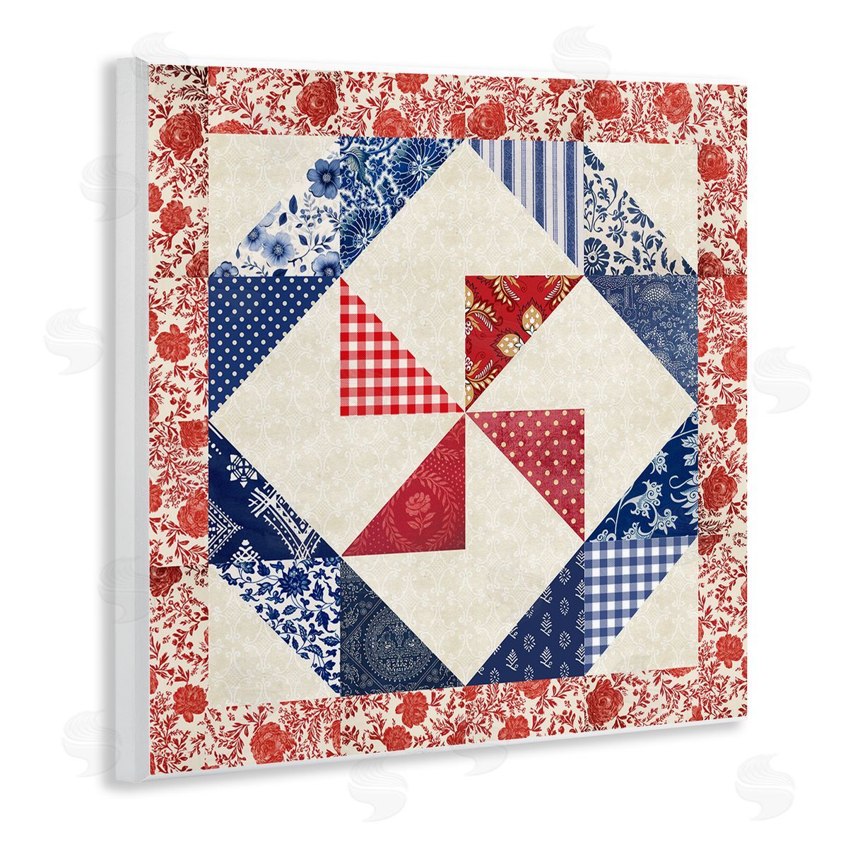 Susan Arnot | Collaged Quilt Patterns Red & Blue