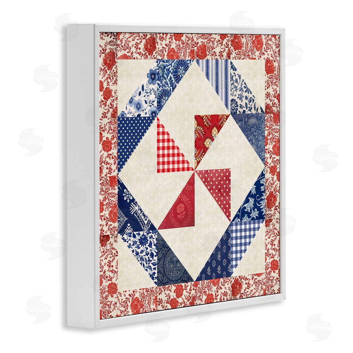 Susan Arnot | Collaged Quilt Patterns Red & Blue