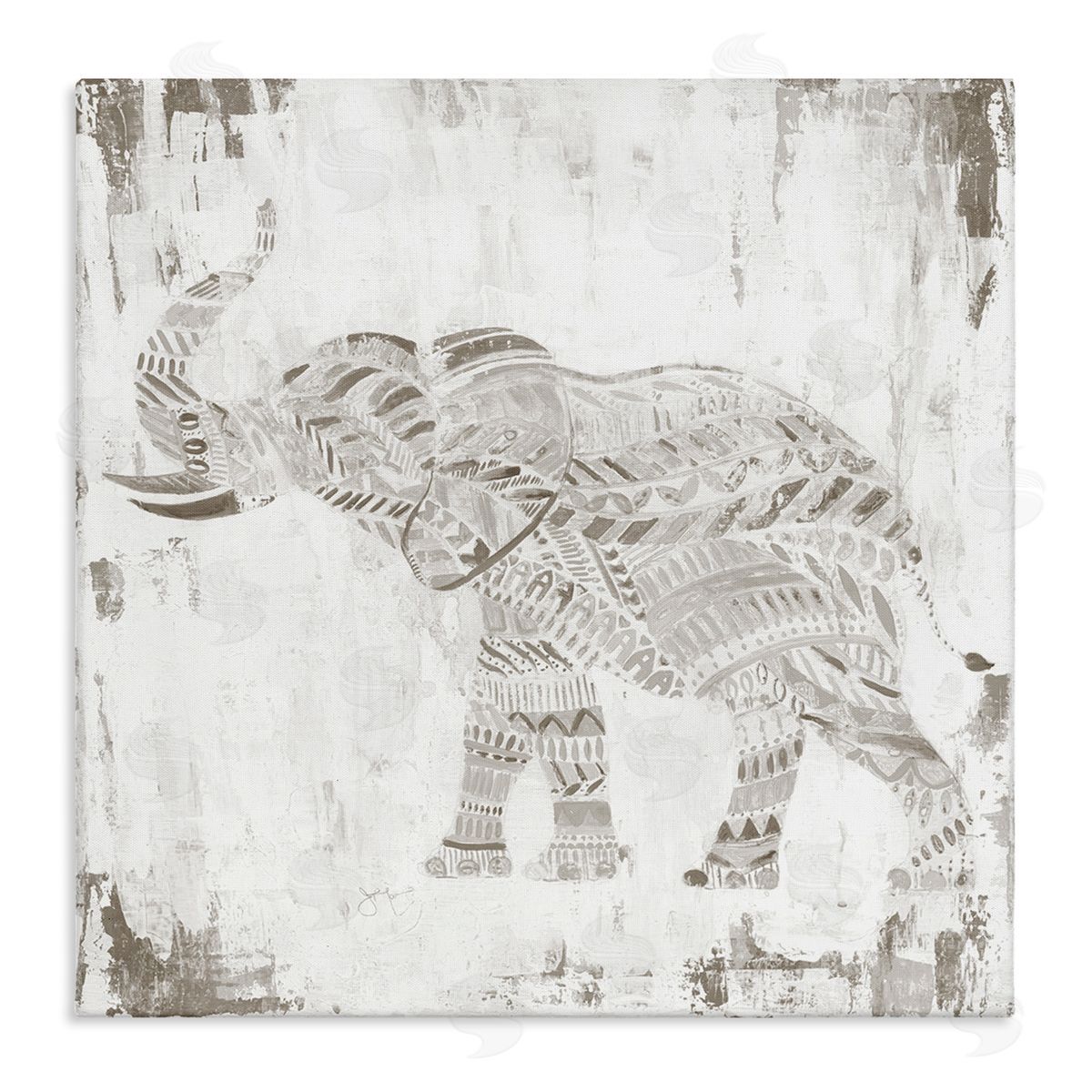 Janet Tava | Boho Stripes Elephant