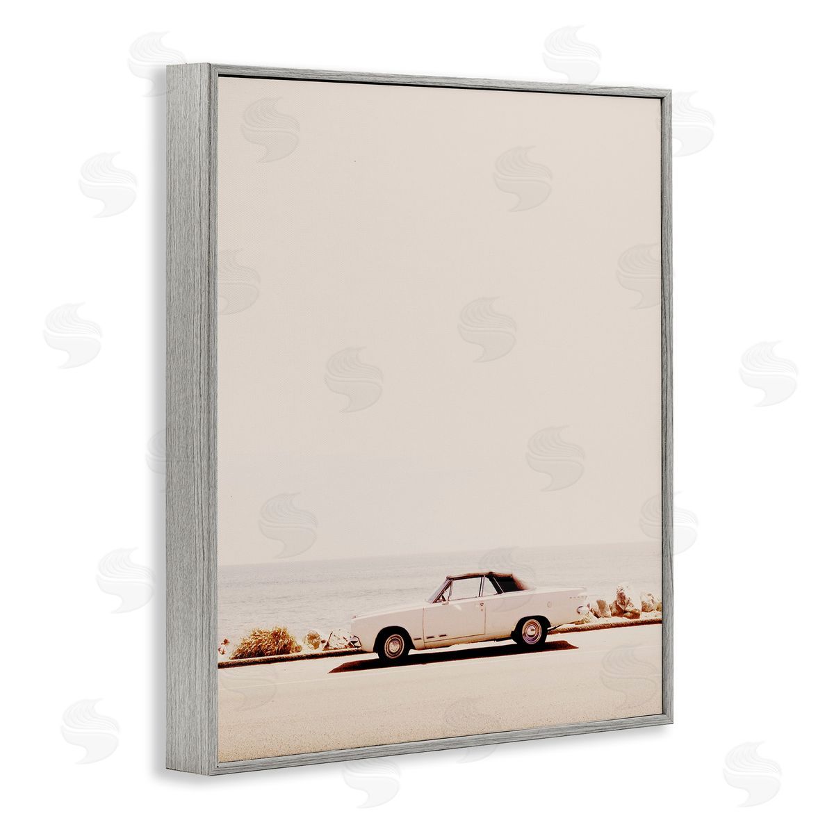 California Dreaming Antique Car Grey Frame Print Wall Art, Home Decor by Gemma Bardot