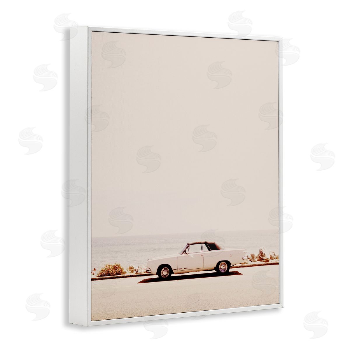 California Dreaming Antique Car White Frame Print Wall Art, Home Decor by Gemma Bardot
