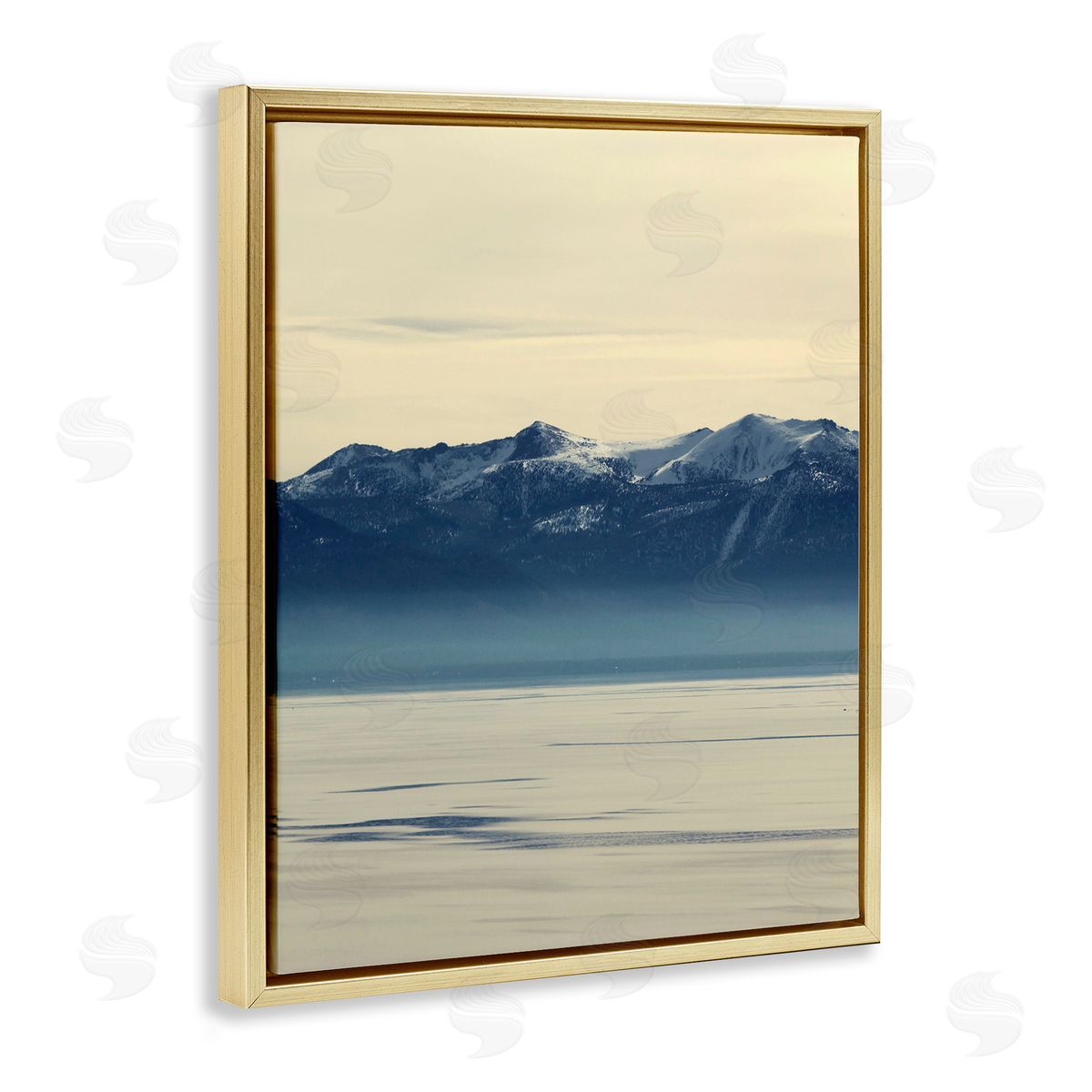 North Shore Landscape Gold Floating Frame Canvas Wall Art, Home Decor by Gemma Bardot