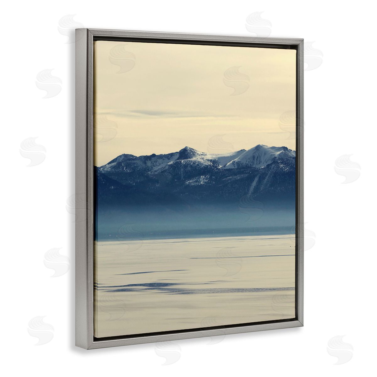 North Shore Landscape Grey Floating Frame Canvas Wall Art, Home Decor by Gemma Bardot