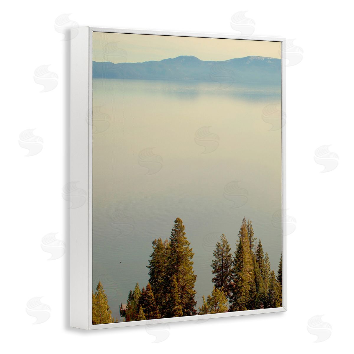 Pure Bliss Lake View White Frame Print Wall Art, Home Decor by Gemma Bardot